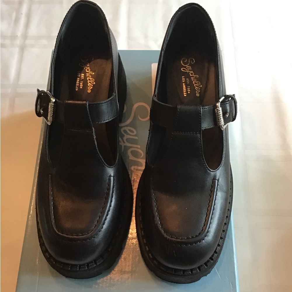 Seychelles Black Platform Mary Jane Shoes